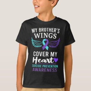 My Brother's Wings Cover Heart Suicide Awareness R T-Shirt