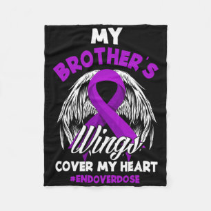 My Brother's Wings Cover My Heart End Overdose Fleece Blanket