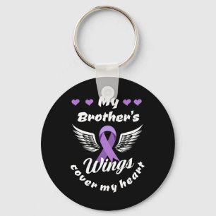 My Brother's Wings Cover My Heart Overdose Awarene Key Ring
