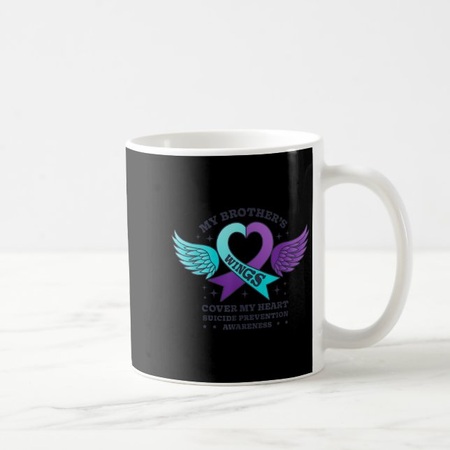 My Brothers Wings Cover My Heart Suicide Preventio Coffee Mug (Right)