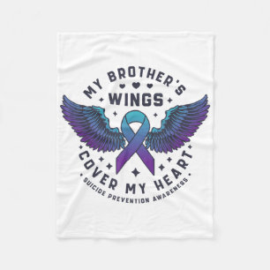 My Brothers Wings Cover My Heart Suicide Preventio Fleece Blanket