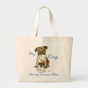 My Brussels Griffon Ate My Lesson Plan Large Tote Bag