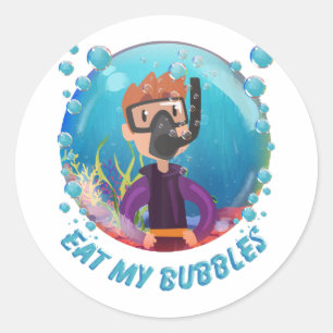 my Bubbles Diver Classic Round Sticker