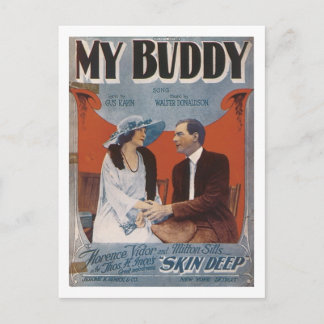 My Buddy Vintage Songbook Cover Postcard