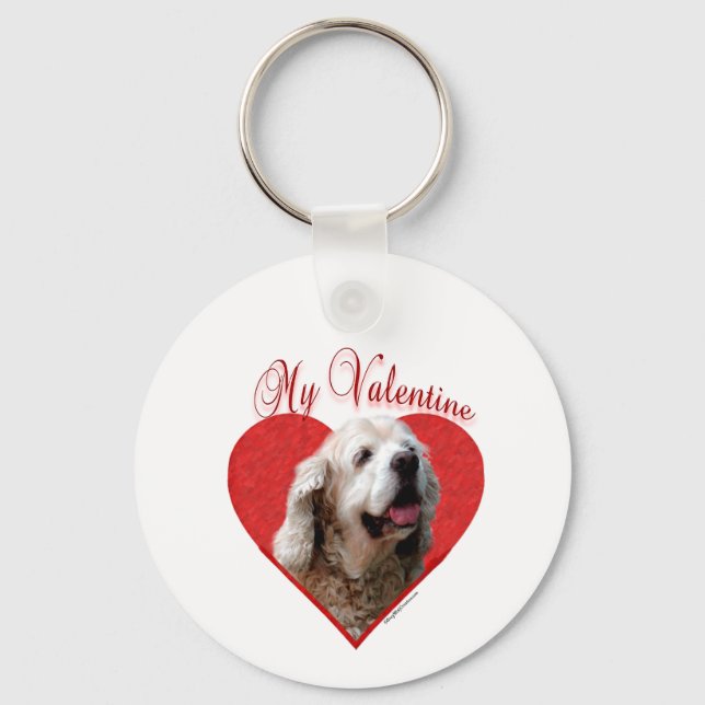 My Buff Cocker Spaniel Valentine Key Ring (Front)