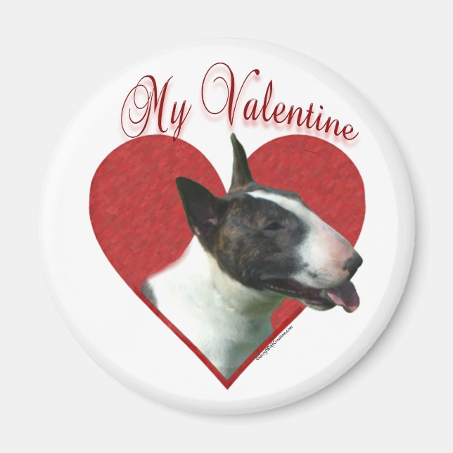 My Bull Terrier Valentine Magnet (Front)