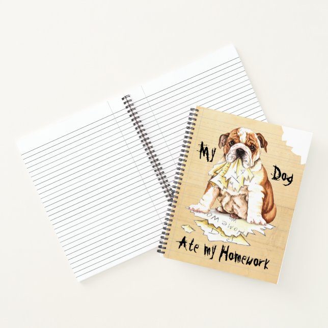 My Bulldog Ate My Homework Notebook (Inside)