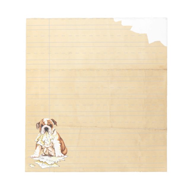 My Bulldog Ate My Homework Notepad (Front)