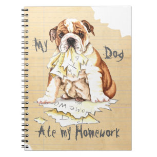 My Bulldog Ate My Homework Spiral Notebook