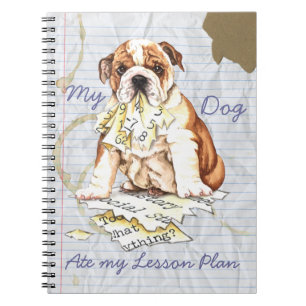My Bulldog Ate My Lesson Plan Spiral Notebook