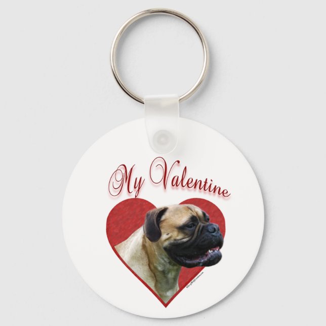 My Bullmastiff Valentine Key Ring (Front)