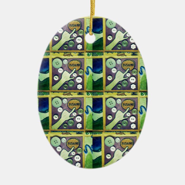 My Button.png Ceramic Tree Decoration (Front)