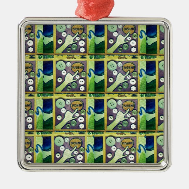 My Button.png Metal Tree Decoration (Front)