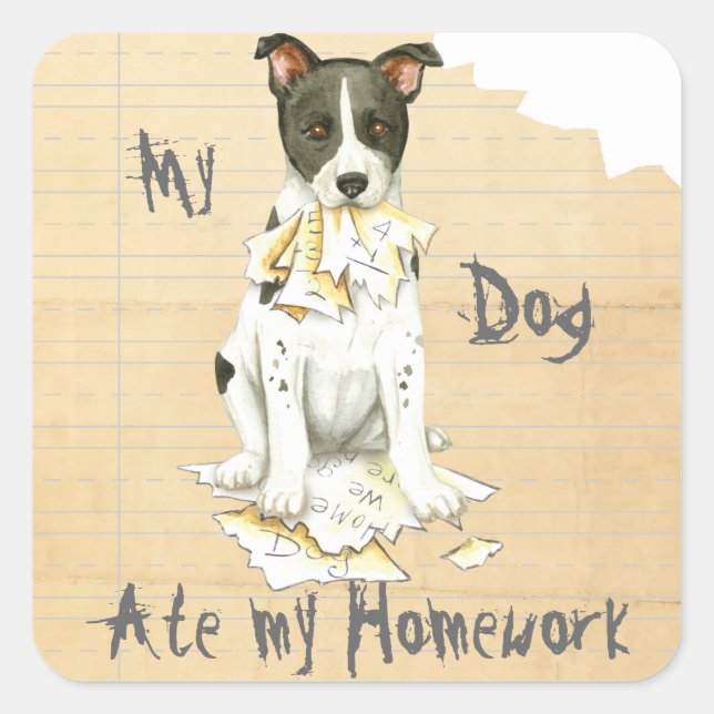 My Canaan Dog Ate My Homework Square Sticker (Front)