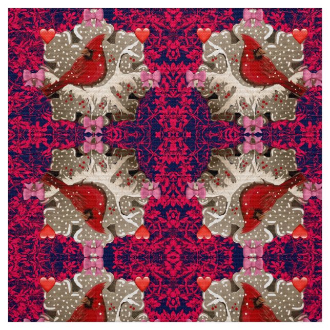 My Cardinal Valentine Fabric (Swatch)