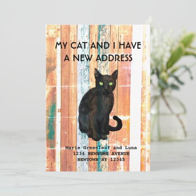 My cat and I have moved Announcement (Standing Front)