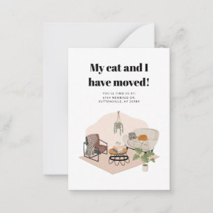 My Cat and I Moved Change of Address Moving Card