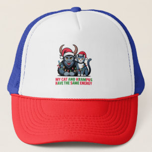 My Cat and Krampus Have the Same Energy Funny  Trucker Hat