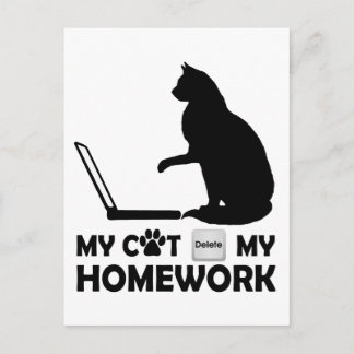 My cat deleted my homework postcard
