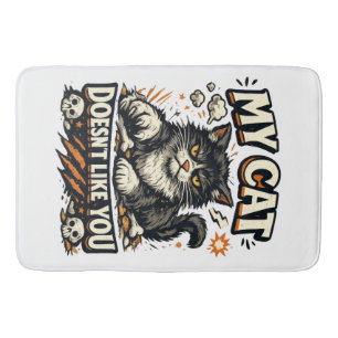 My Cat Doesnt Like You Retro Bath Mat