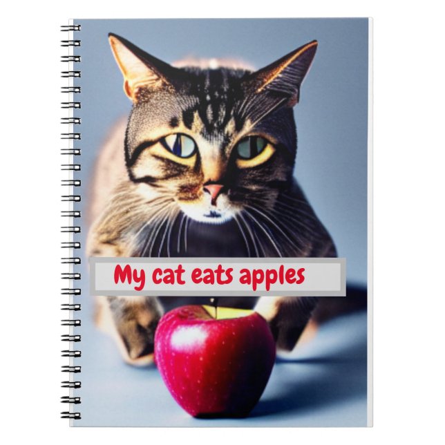 my cat eats apples notebook (Front)