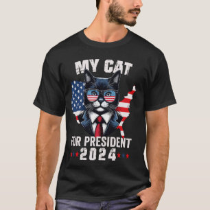 My Cat For President 2024 Patriotic Cat Political T-Shirt