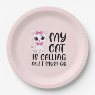 My Cat Is Calling Paper Plate