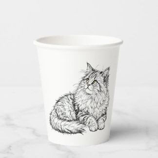 My cat is cute. paper cups