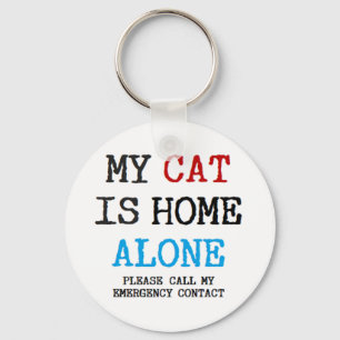 my cat is home alone key ring