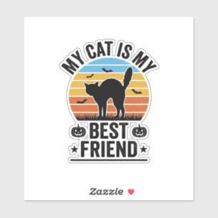 My Cat Is My Best Friend Vintage Cat Shirt Design_
