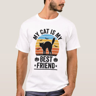 My Cat Is My Best Friend Vintage Cat Shirt Design_