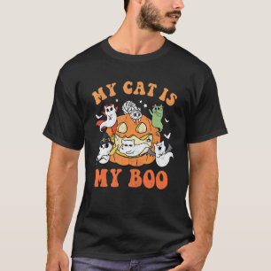 My Cat Is My Boo Ghost Halloween Spooky Season Gro T-Shirt