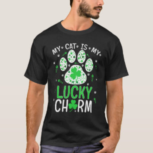 My Cat Is My Lucky Charm Happy St Patrick S Day Gr T-Shirt