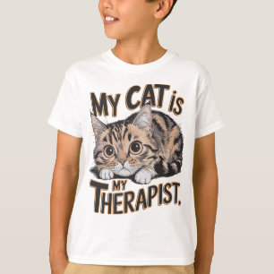 My Cat Is My Therapist Cute Feline Therapy Design T-Shirt