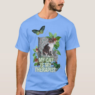 My Cat Is My Therapist Funny Cat In Chair Mental H T-Shirt