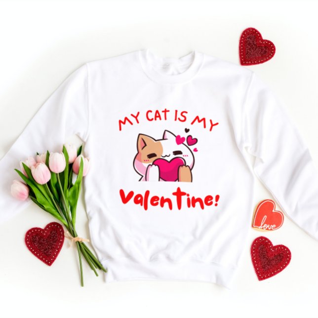 My Cat is My Valentine | Cat Lover Valentine's Day T-Shirt (Creator Uploaded)