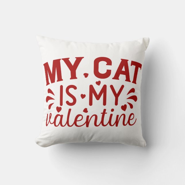 My Cat is my Valentine Cushion (Front)