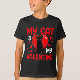 My Cat Is My Valentine Paw Heart Cat Owner Valenti T-Shirt