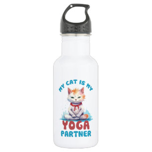 My Cat Is My Yoga Partner -Adorable Meditating Cat 532 Ml Water Bottle