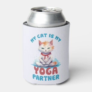 My Cat Is My Yoga Partner -Adorable Meditating Cat Can Cooler