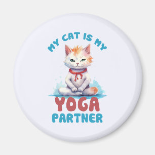 My Cat Is My Yoga Partner -Adorable Meditating Cat Magnet