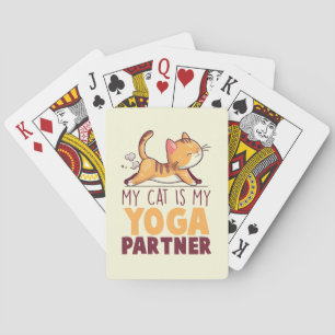 My Cat Is My Yoga Partner – Stretching Cat Playing Cards
