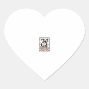 My Cat Is Player Two Cat Gamer Tech Vintage Vector Heart Sticker