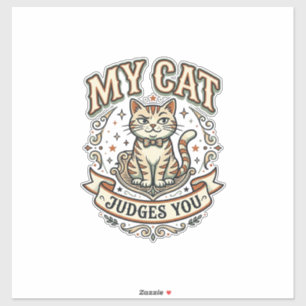 My Cat Judges You Cat Sarcasm Attitude Vintage Vec