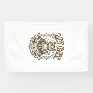 My Cat Judges You Cat Sarcasm Attitude Vintage Vec Banner