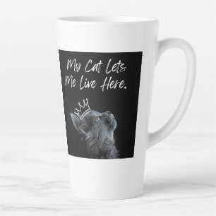 My Cat Lets Me Live Here Latte Mug