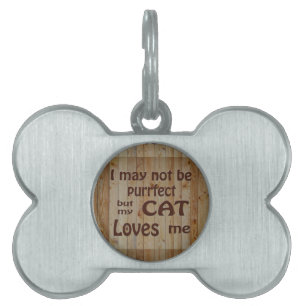 My Cat Loves Me Pet Name Tag