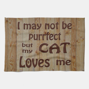 My Cat Loves Me Tea Towel