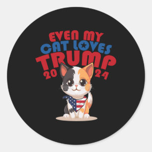 My Cat Loves Trump 2024 2  Classic Round Sticker