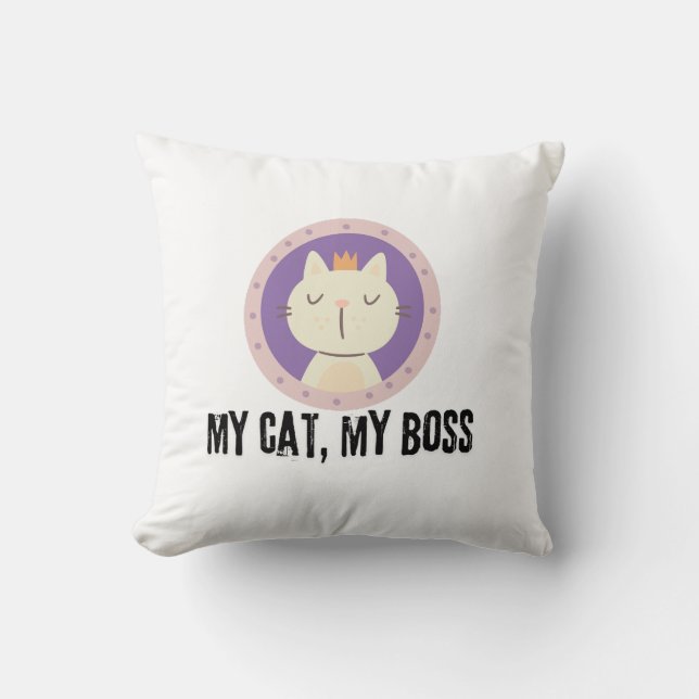 My Cat, My Boss Cushion (Front)